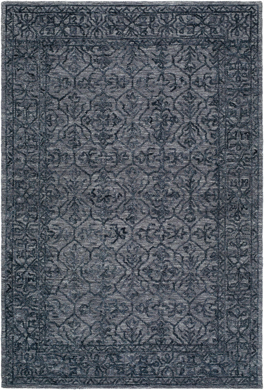 Yadid Black Wool Area Rug-1